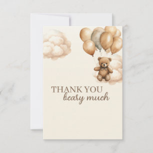 Bear Theme Baby Shower Thank You Card