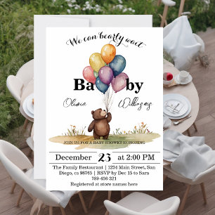 Bear Themed Gender Neutral Baby Shower Invitation