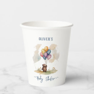 Bear Themed Gender Neutral Baby Shower Paper Cups