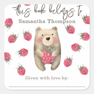 Bear - this book belongs to square sticker