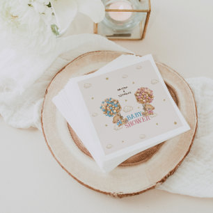 Bear Twins Shower Pink Blue Boy Girl Napkin