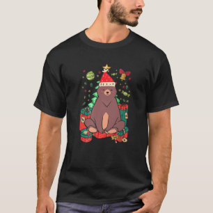 Bear Ugly Christmas Gingerbread Stocking Holly Gif T-Shirt