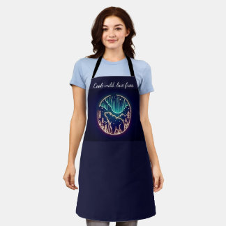 Bear Under Aura Lights Apron