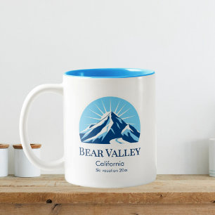Bear Valley California ski resort souvenir Two-Tone Coffee Mug