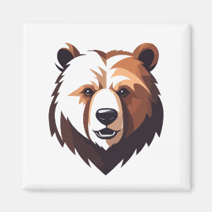 Bear Vector Art Animal Modern Urban City Graphic Magnet