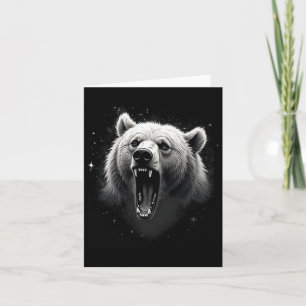 Bear Vintage Angry Grizzly Bear Hiking Camping Roa Card