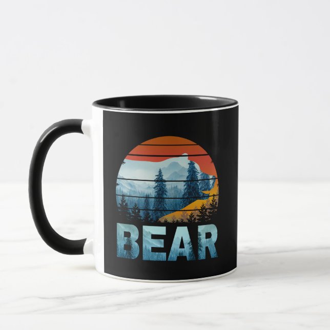 BEAR VINTAGE NATURE WILD FOREST SUNSET MUG (Left)