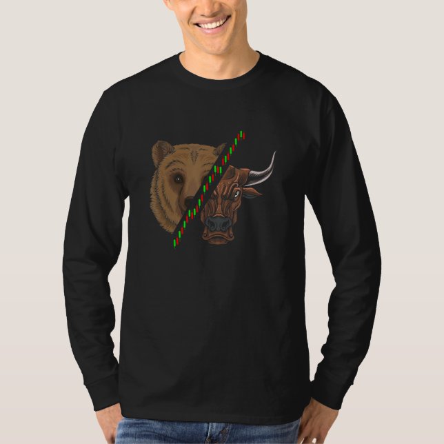 Bear Vs. Bull Crypto Chart Analysis Cryptocurrency T-Shirt (Front)