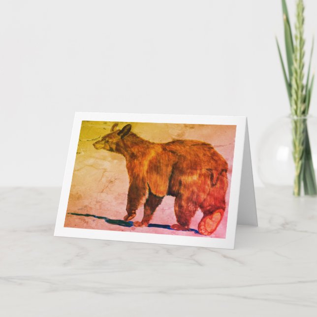 Bear Walking Away Watercolor by E.Mashkina Card (Front)