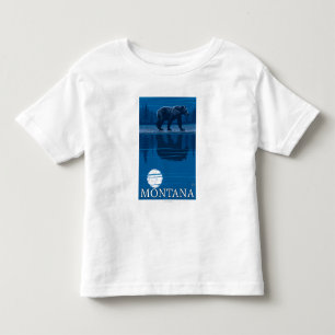 Bear Walking in Moonlight Vintage Travel Toddler T-Shirt