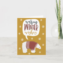 Bear Warm Wishes Christmas Card