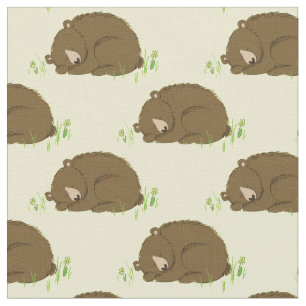 Bear Watercolor Baby Nursery Woodland Animal Fabric