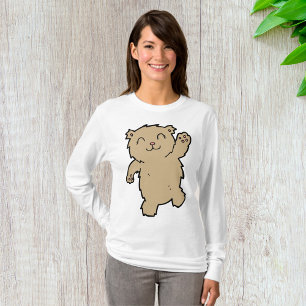 Bear Waving Womens Long-Sleeve T-Shirt