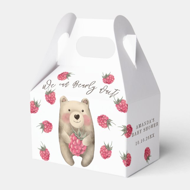 Bear - we can bearly wait baby shower favour box (Front Side)