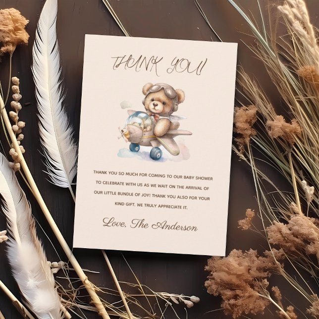 Bear We can bearly wait Baby Shower Thank You Card (Creator Uploaded)