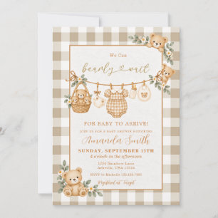 Bear We Can Bearly Wait Fall Baby Shower  Invitation