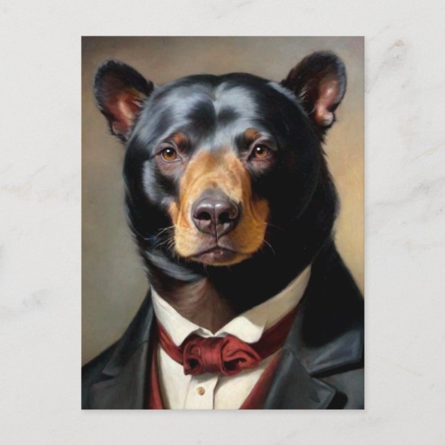 Bear Wearing a Suit Postcard (Front)