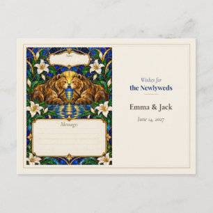 Bear Wedding Guest Book Wishes Postcard