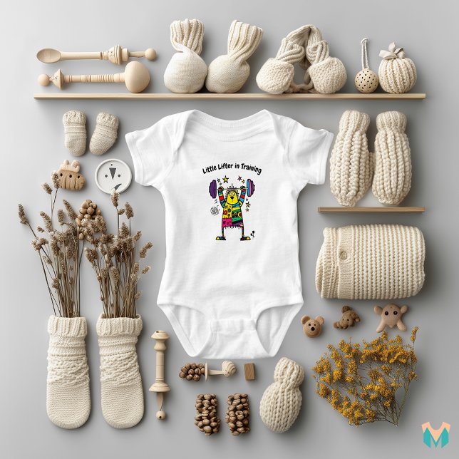 Bear Weightlifting Champion Baby Bodysuit (Creator Uploaded)