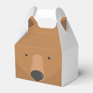 Bear White Brown Animal Favour Box