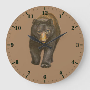 Bear wild animal large clock