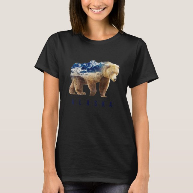 Bear Wild Animal Snow Mountain October 18th Alaska T-Shirt (Front)