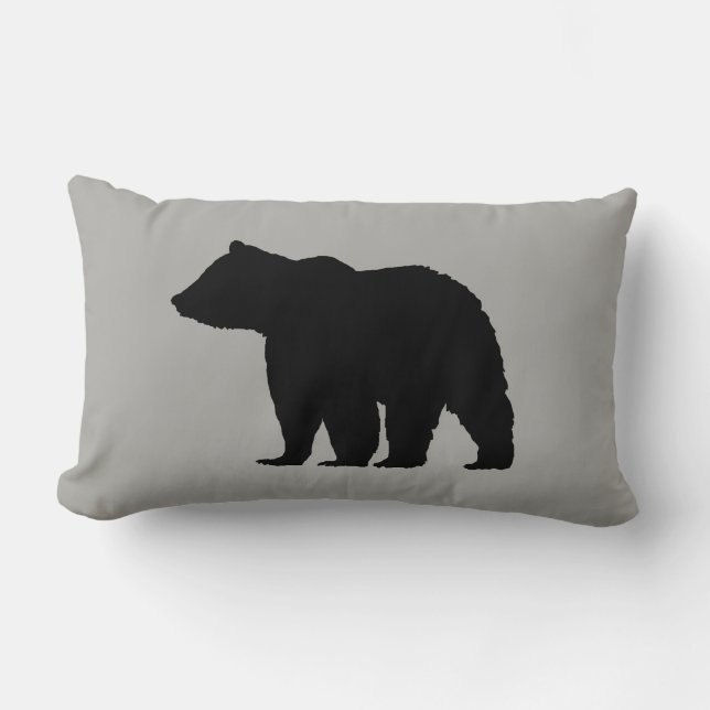 Bear Wilderness Cabin Throw Pillow (Front)