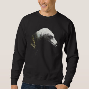 Bear Wildlife Forest Nature Grizzly Bear Head Silh Sweatshirt
