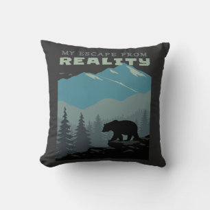 Bear Wildlife Mountains Escape From Reality TShirt Cushion