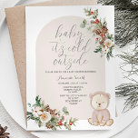 Bear Winter Berries Snowflakes Trees Baby Shower Invitation<br><div class="desc">Bear Winter Berries Snowflakes Trees Baby Shower</div>