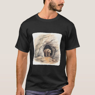 Bear With A Hibernation Cave Animal Winter Shelter T-Shirt