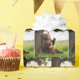 Bear With a Jar of Honey Wrapping Paper
