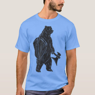 Bear with axe and shield Middle Ages bear Viking T-Shirt