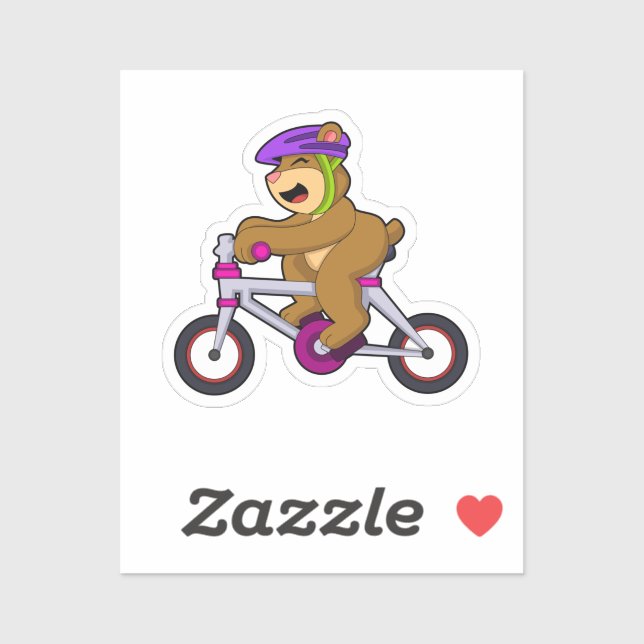 Bear with Bicycle & Helmet (Sheet)