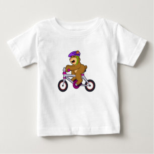 Bear with Bicycle & Helmet Baby T-Shirt