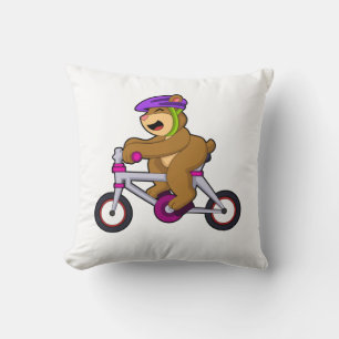 Bear with Bicycle & Helmet Cushion