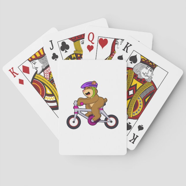 Bear with Bicycle & Helmet Playing Cards (Back)