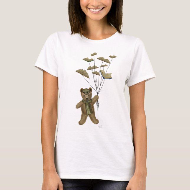Bear with Book Butterflies 3 T-Shirt (Front)