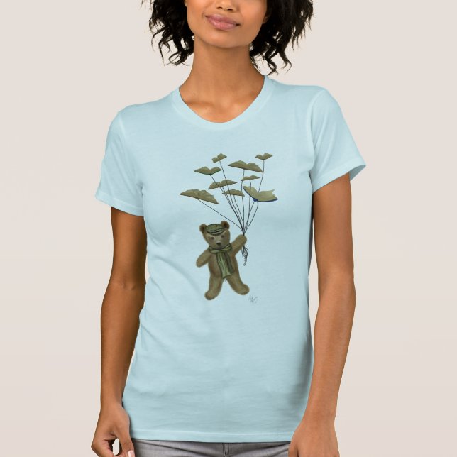 Bear with Book Butterflies 3 T-Shirt (Front)