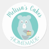 Bear with Cake Logo Homemade Bakery