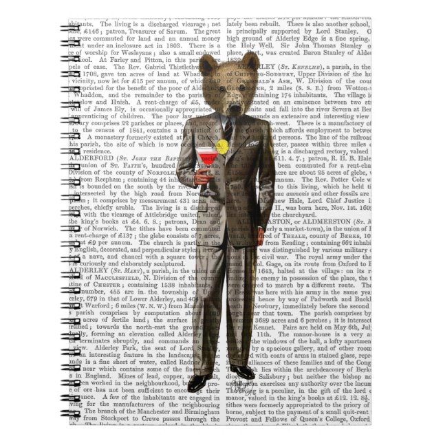 Bear with Cocktail Spiral Notebook (Front)