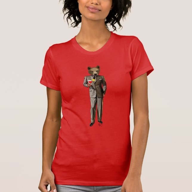 Bear with Cocktail T-Shirt (Front)
