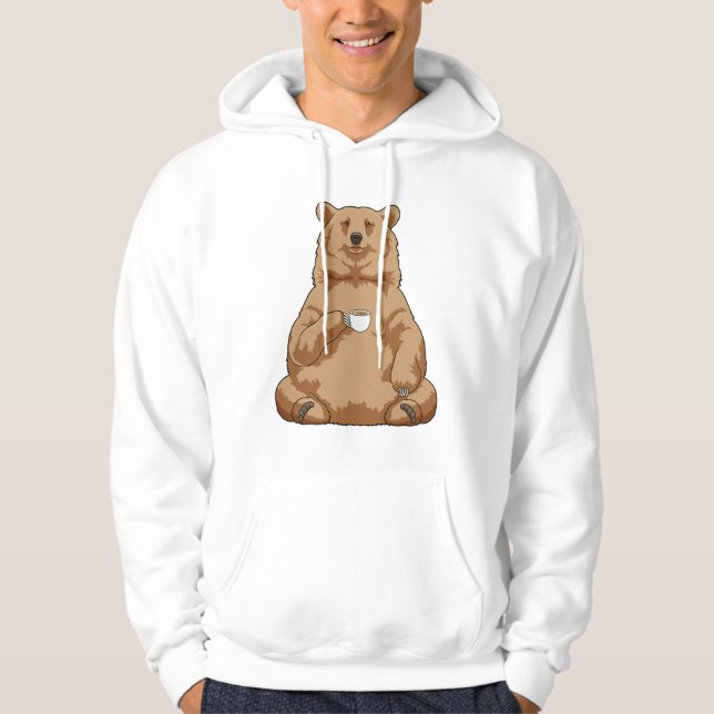 Bear with Cup of Coffee Hoodie (Front)