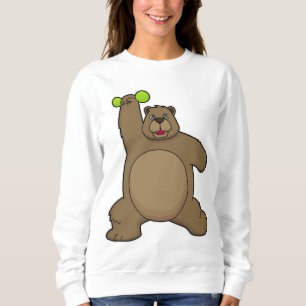 Bear with Dumbbell at Yoga Fitness Sweatshirt