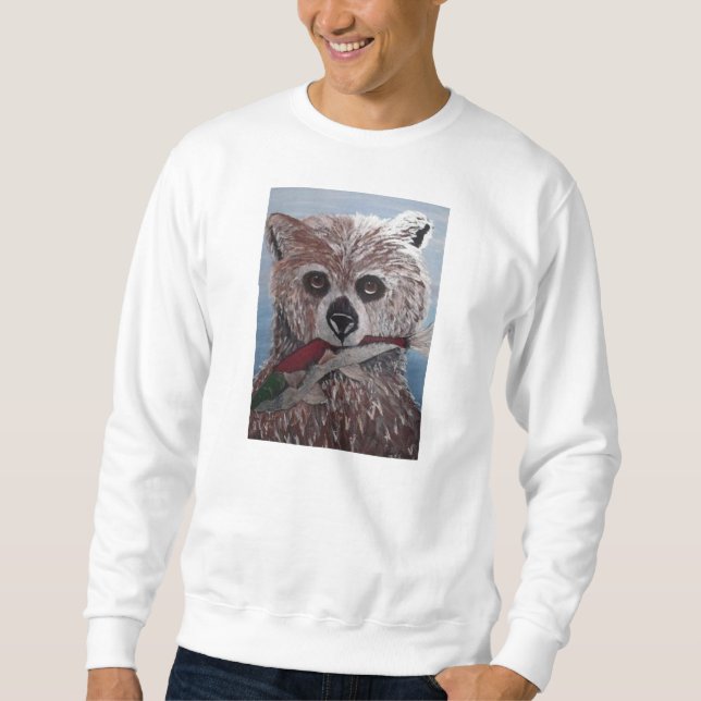 bear with fish sweat shirt (Front)