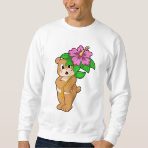 Bear with Flower Hibiscus Sweatshirt