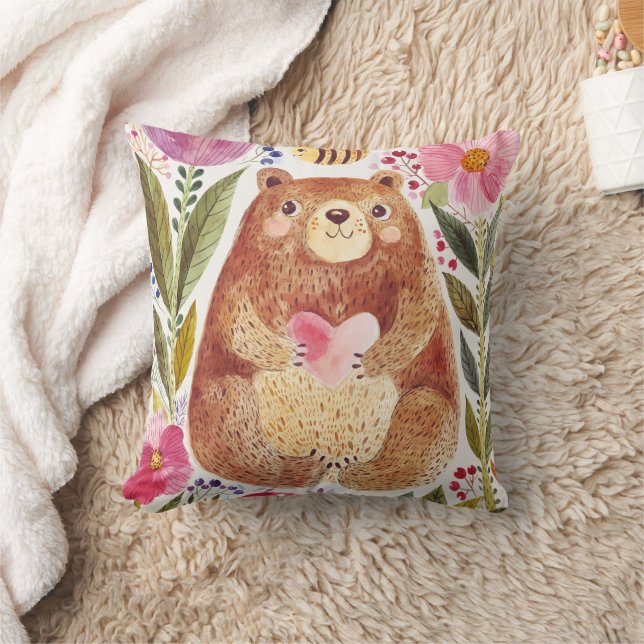 Bear with flowers and a bee cushion (Blanket)