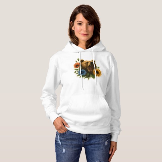 Bear with Flowers Hoodie (Front Full)