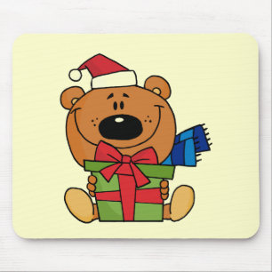 Bear With Gift Holiday Tshirts and Gifts Mouse Pad