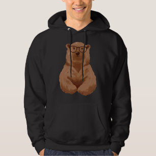 Bear with Glasses in Brown for Men Women Children Hoodie